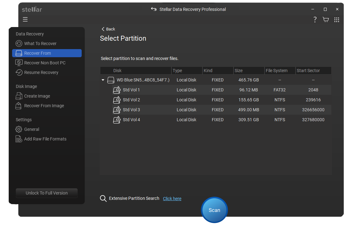 Stellar Data Recovery Professional